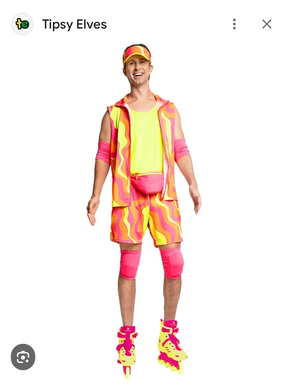 Tipsy Elves Malibu Man Neon Wave Costume Set in Pink & Yellow